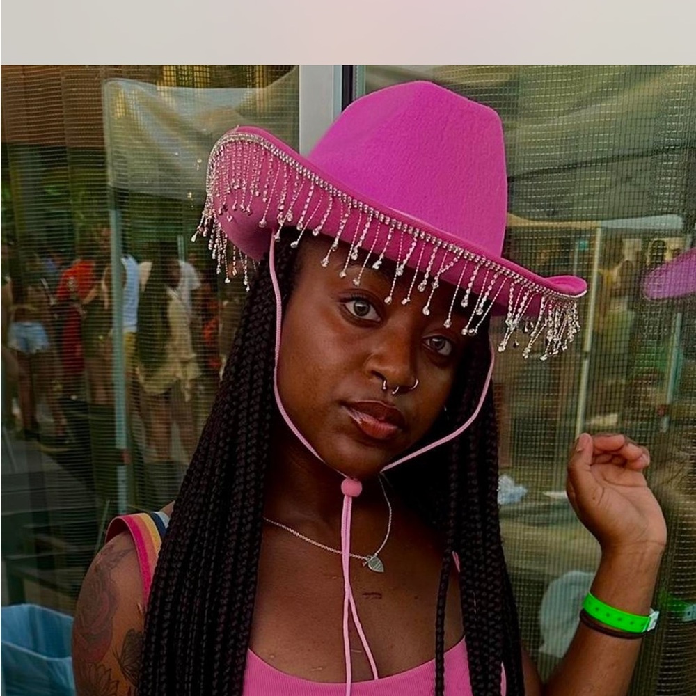 Pink Beaded Cowboy Hat